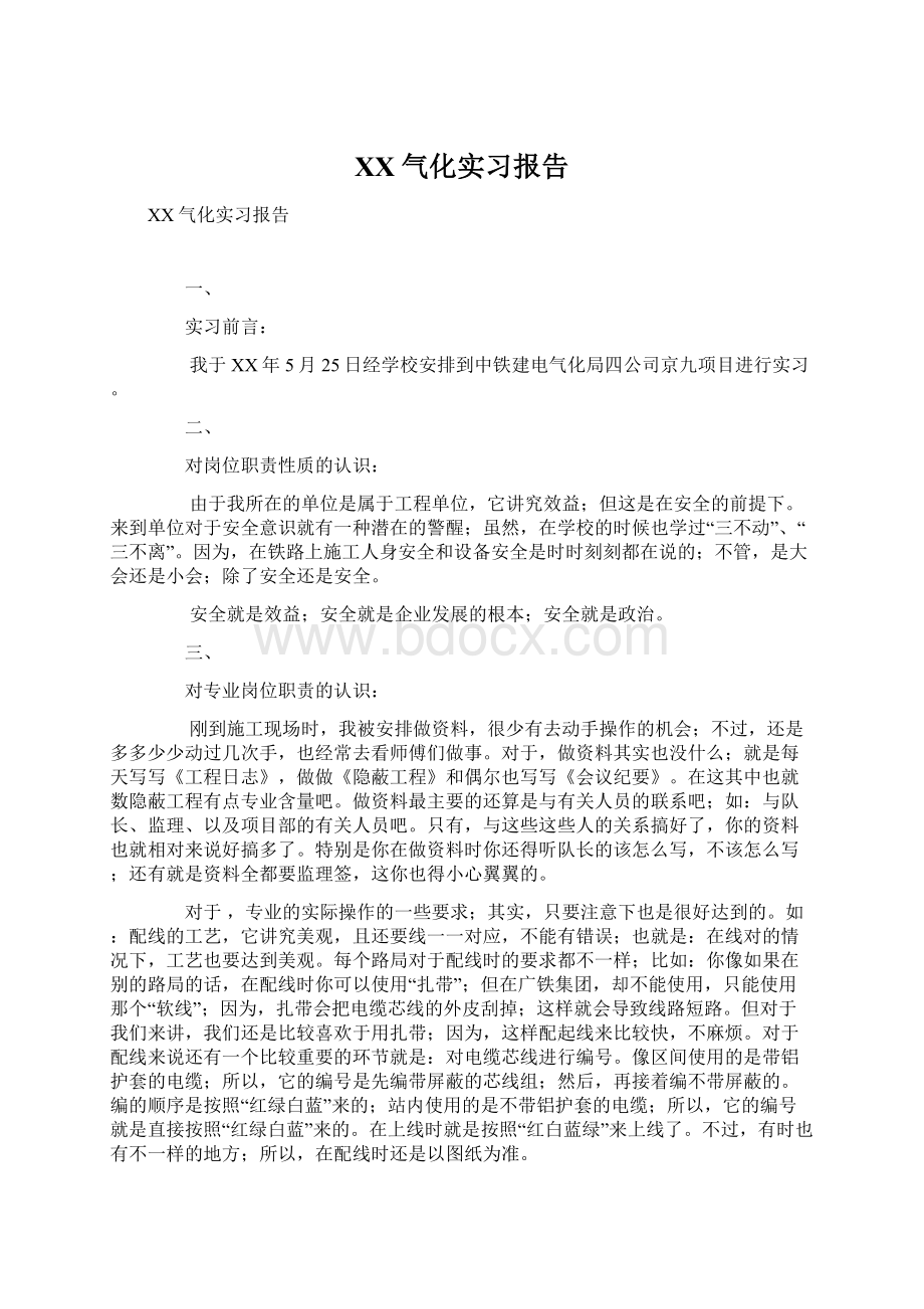 XX气化实习报告.docx