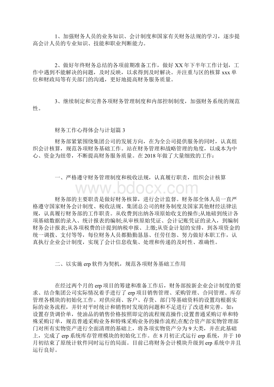 财务工作心得体会与计划.docx_第3页