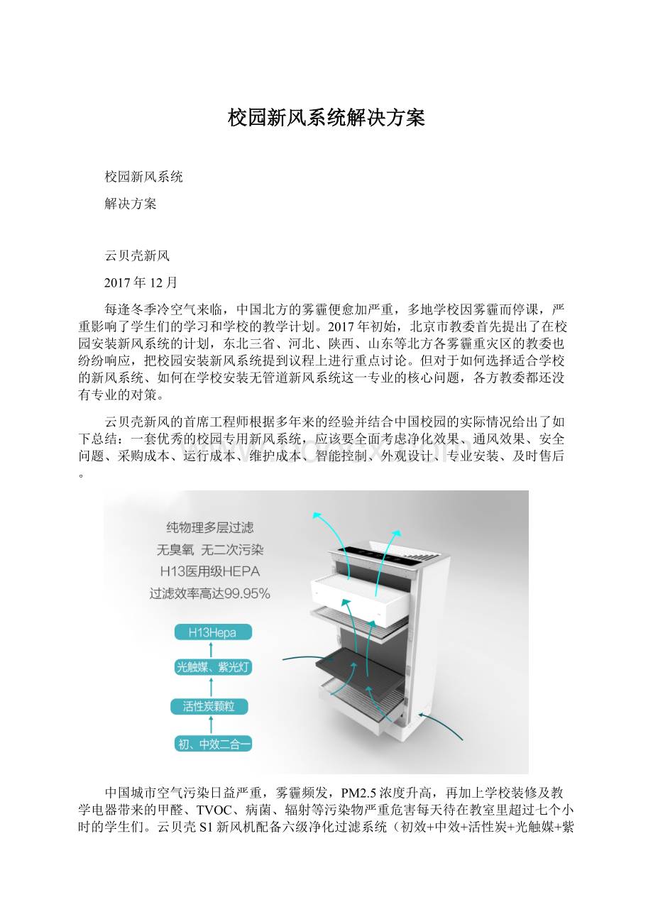 校园新风系统解决方案Word文档下载推荐.docx_第1页