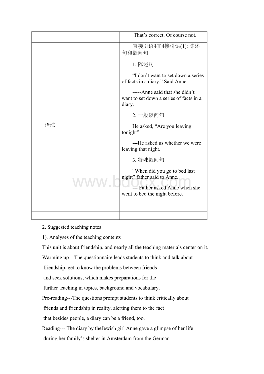 人教版高一英语必修一Unit1 friendship全单元教案Word格式文档下载.docx_第2页