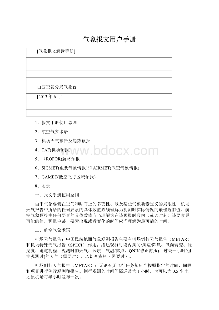 气象报文用户手册Word文档下载推荐.docx