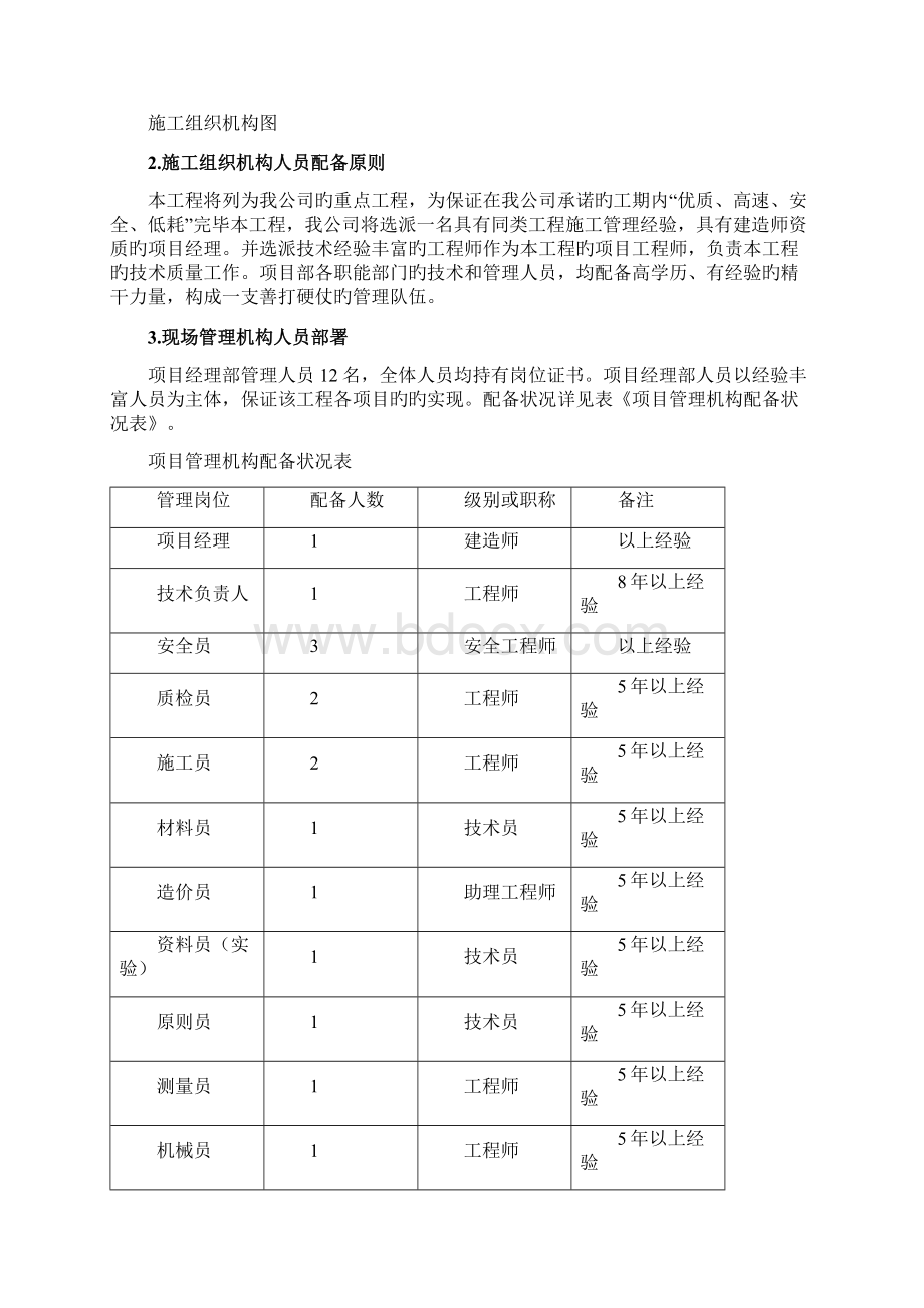 河道整治工程现场组织机构及专业技术力量配备.docx_第2页