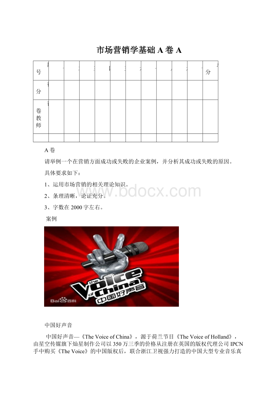 市场营销学基础A卷AWord文档格式.docx