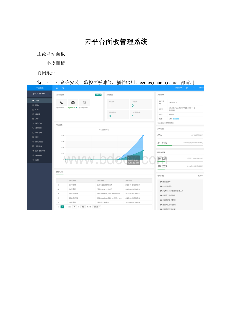 云平台面板管理系统.docx_第1页