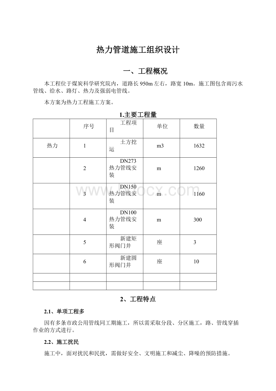 热力管道施工组织设计.docx_第1页