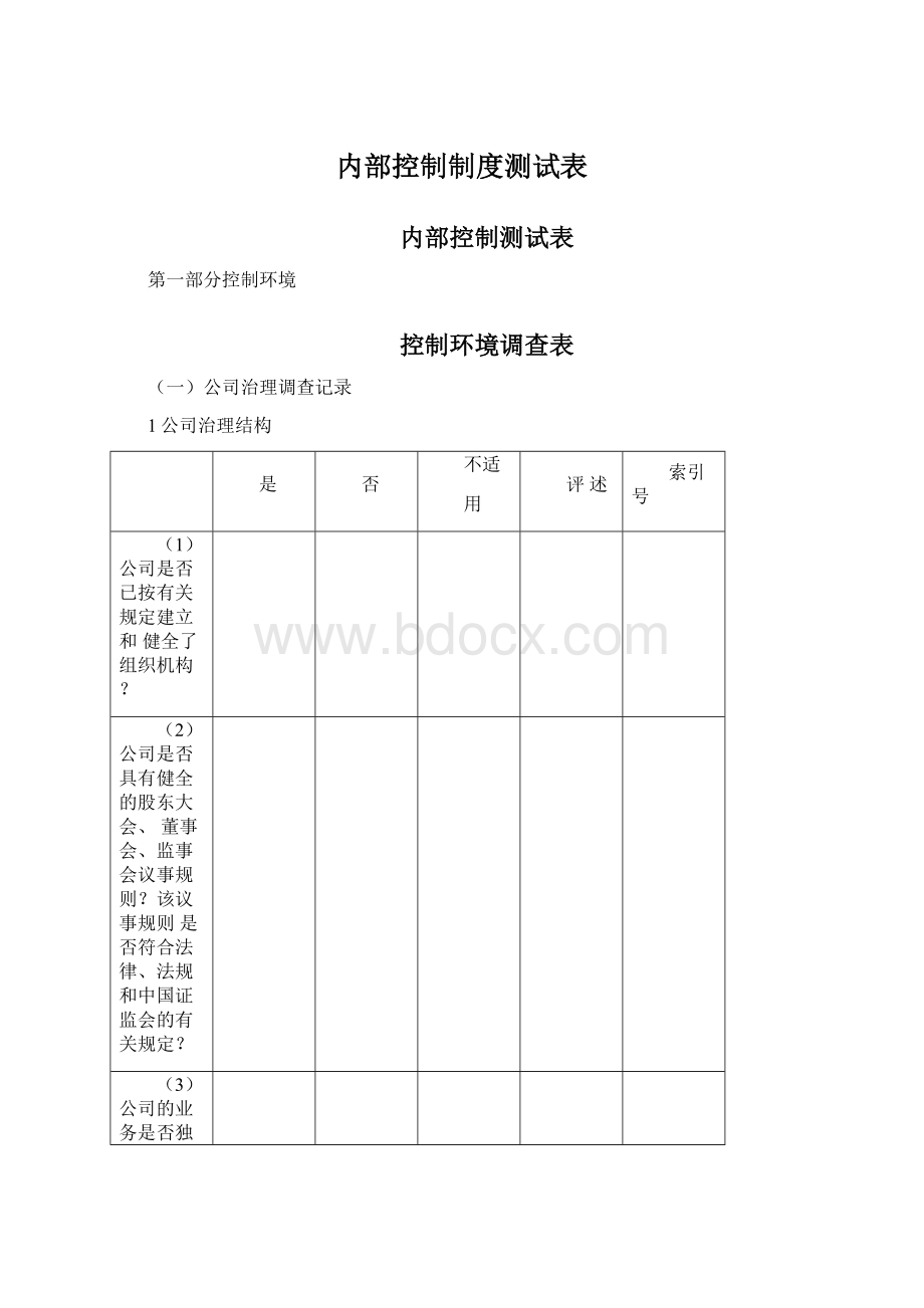 内部控制制度测试表.docx