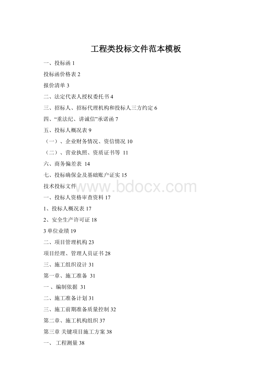 工程类投标文件范本模板Word格式.docx_第1页