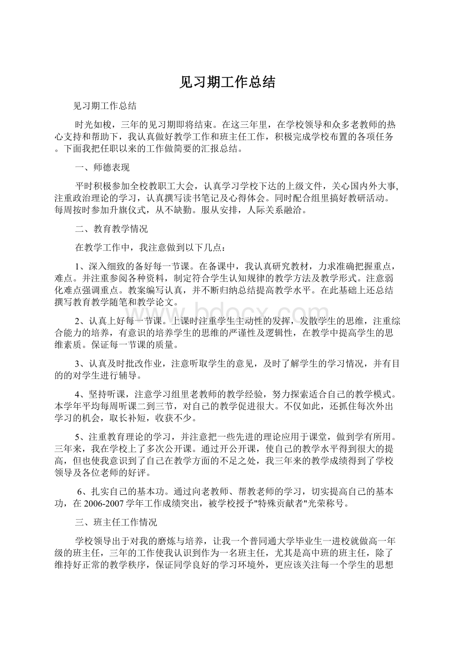 见习期工作总结Word格式文档下载.docx