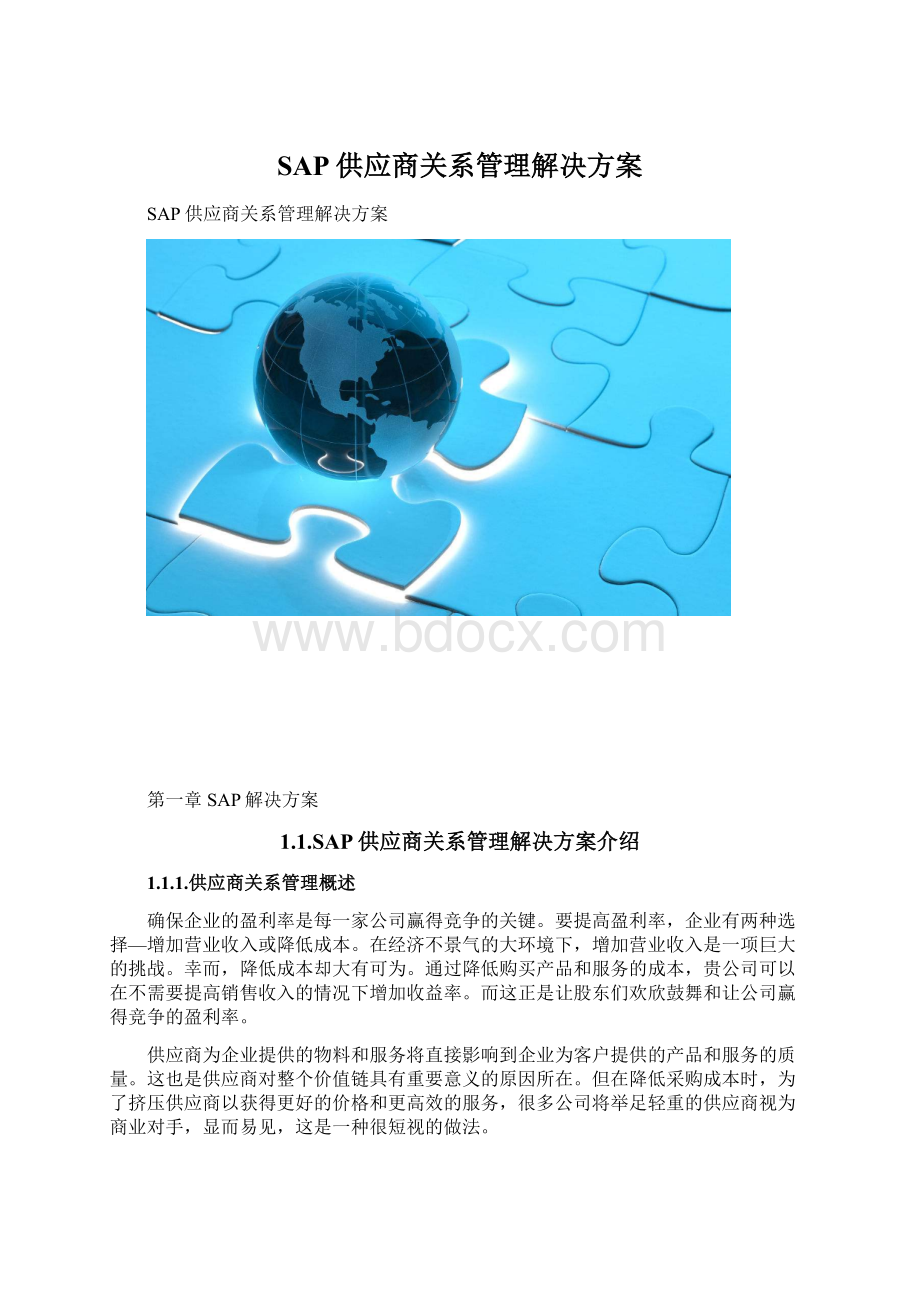 SAP供应商关系管理解决方案文档格式.docx