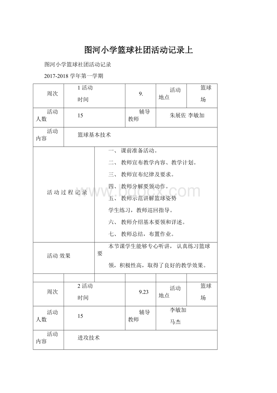 图河小学篮球社团活动记录上.docx