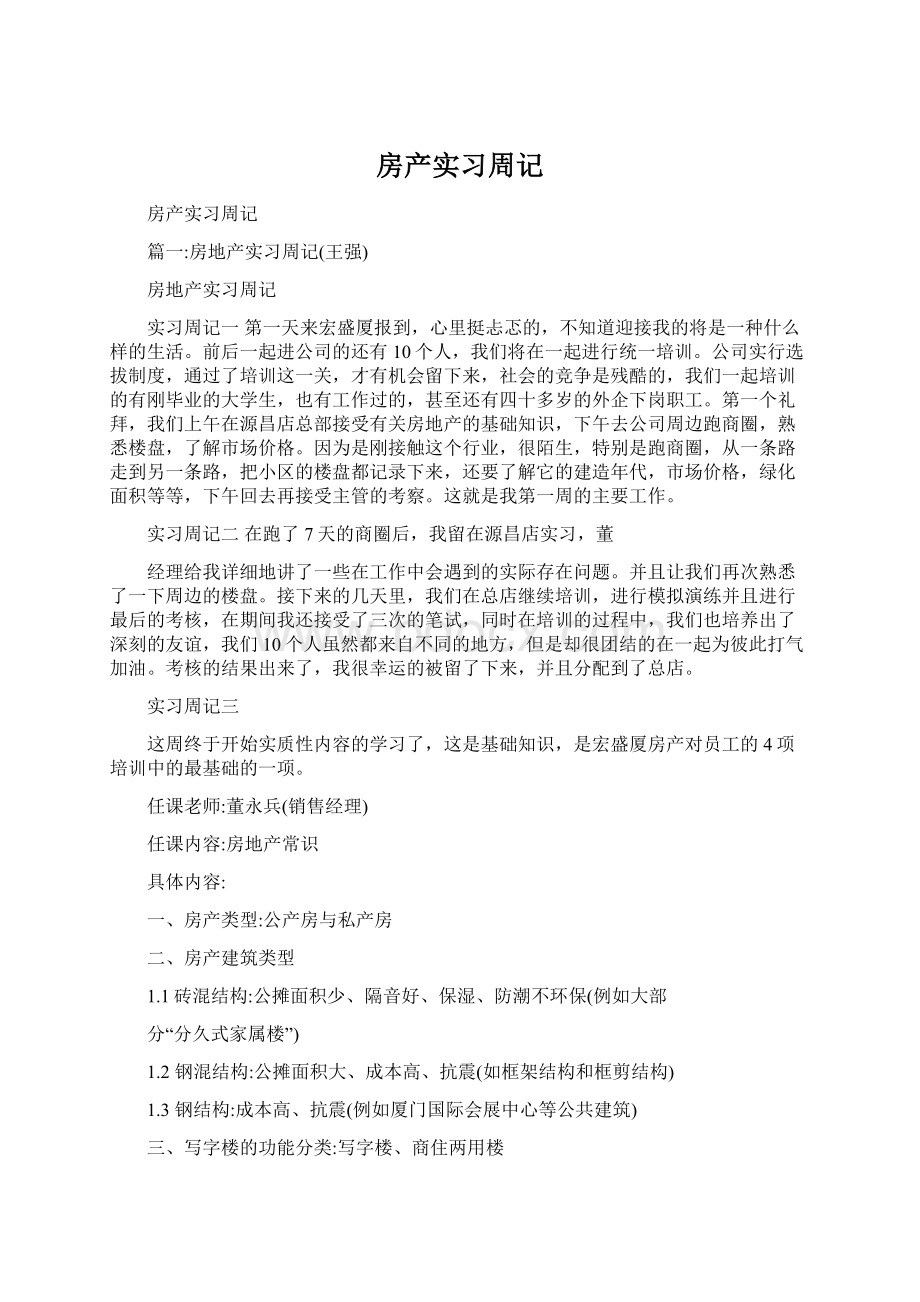 房产实习周记.docx_第1页