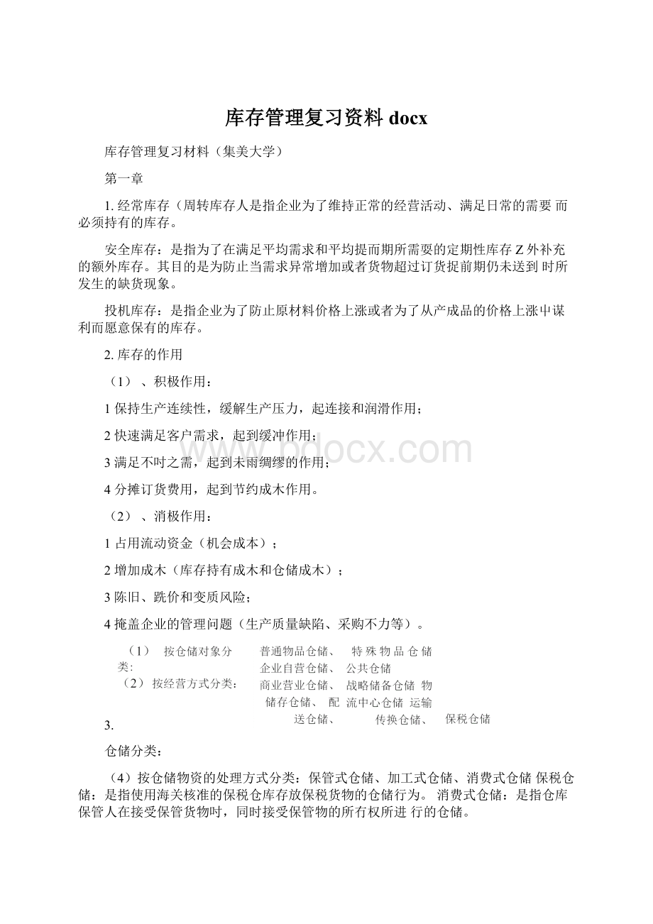 库存管理复习资料docxWord文档格式.docx_第1页