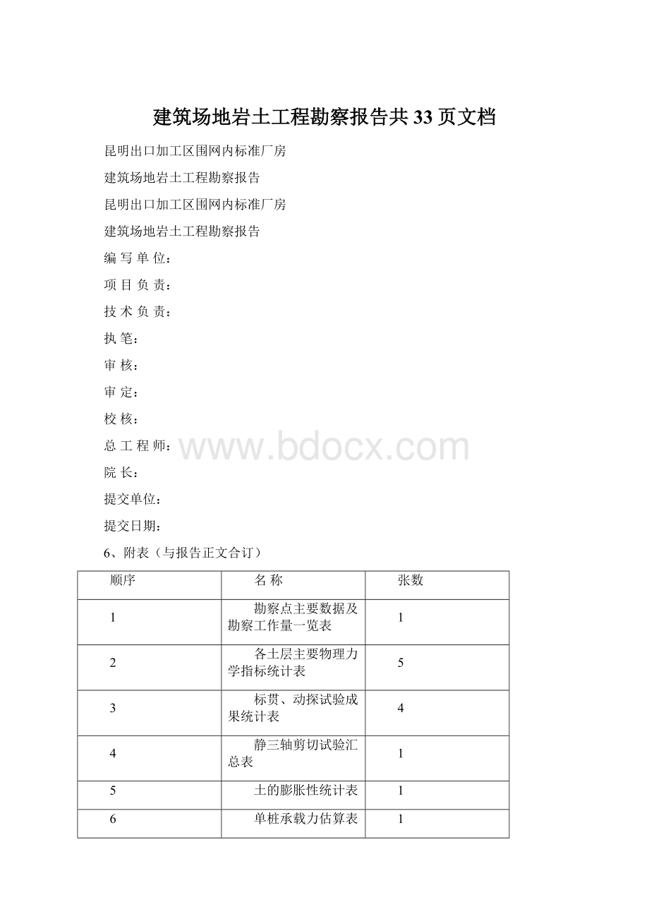 建筑场地岩土工程勘察报告共33页文档Word格式文档下载.docx