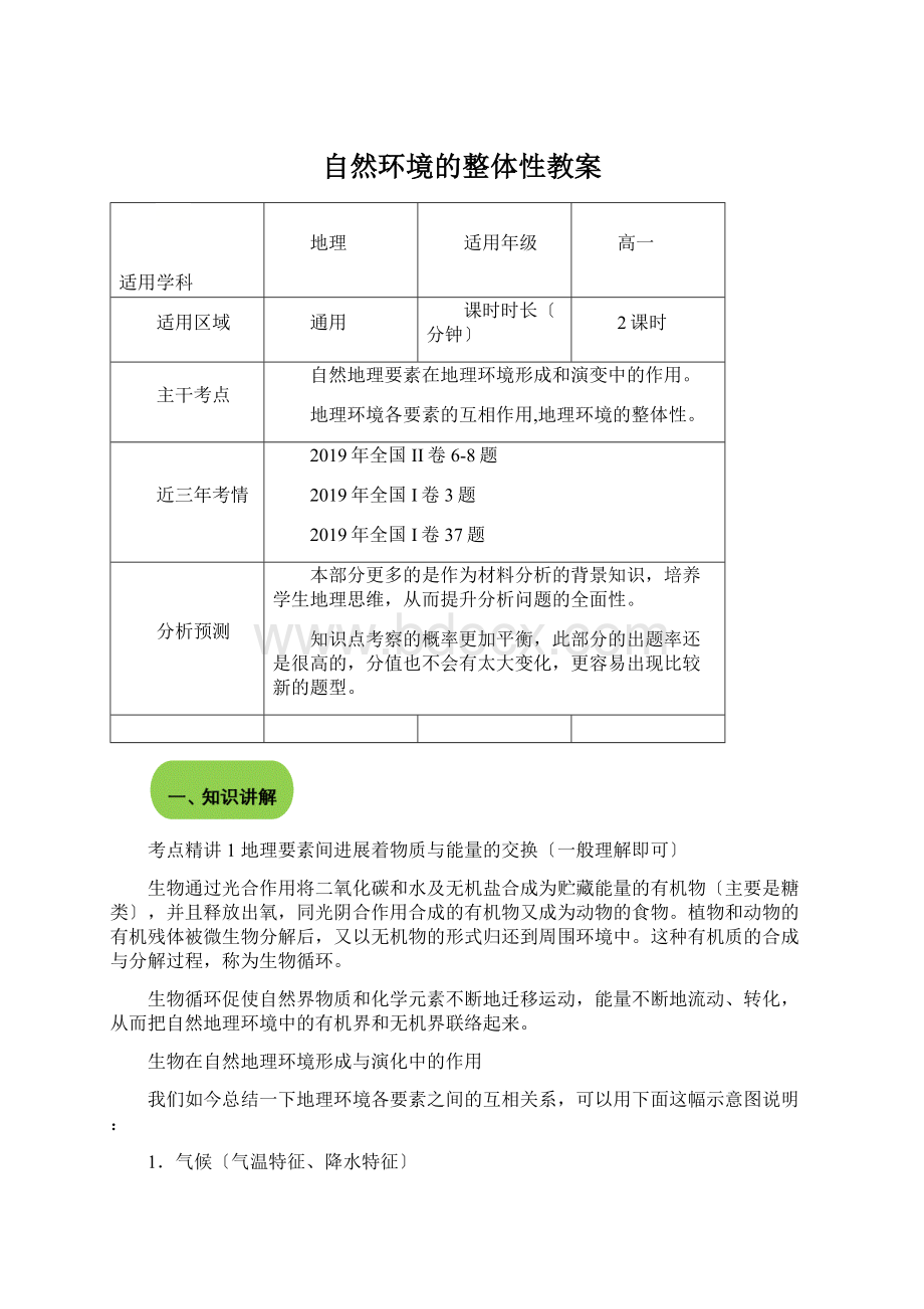 自然环境的整体性教案Word文档下载推荐.docx