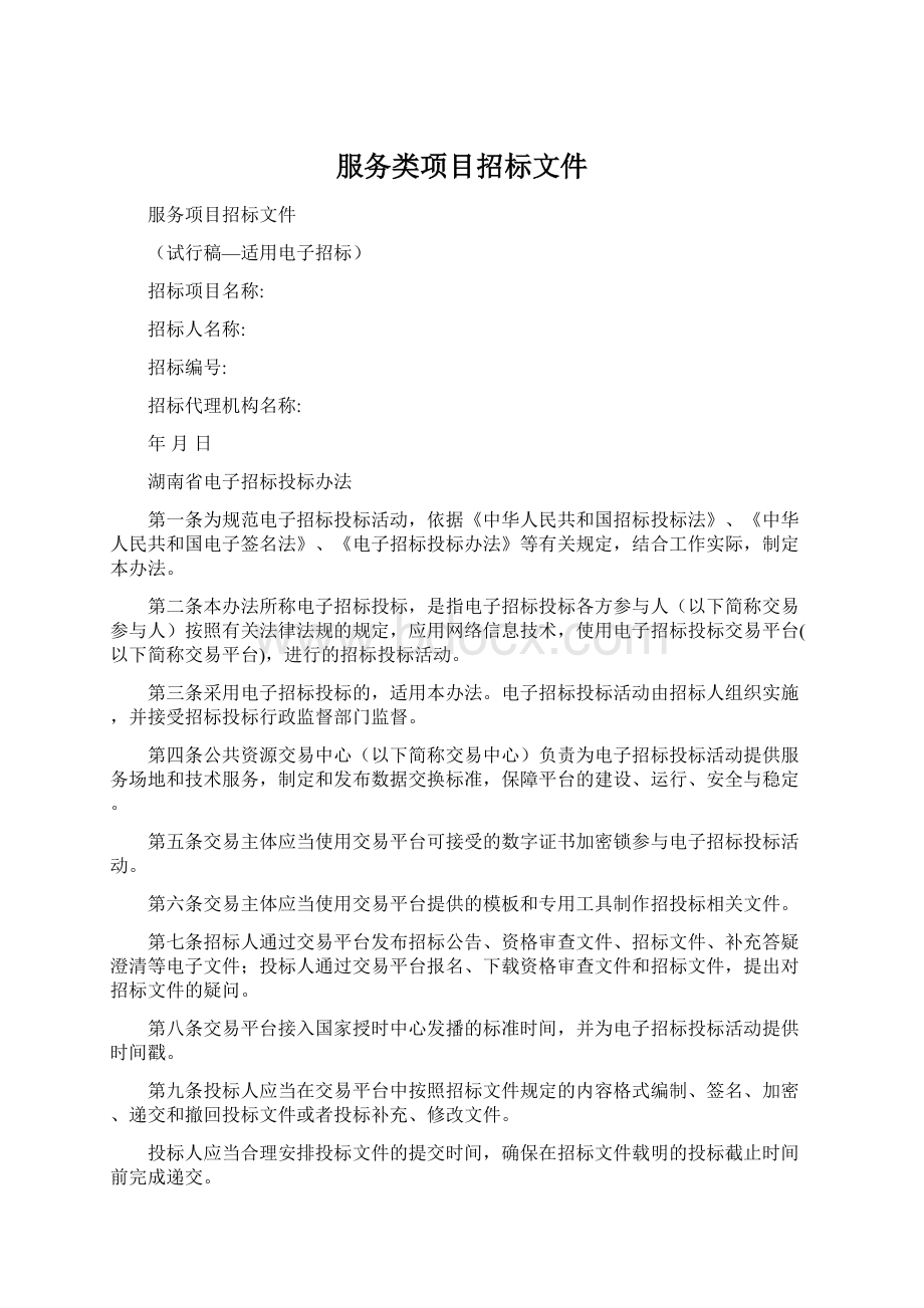 服务类项目招标文件.docx_第1页