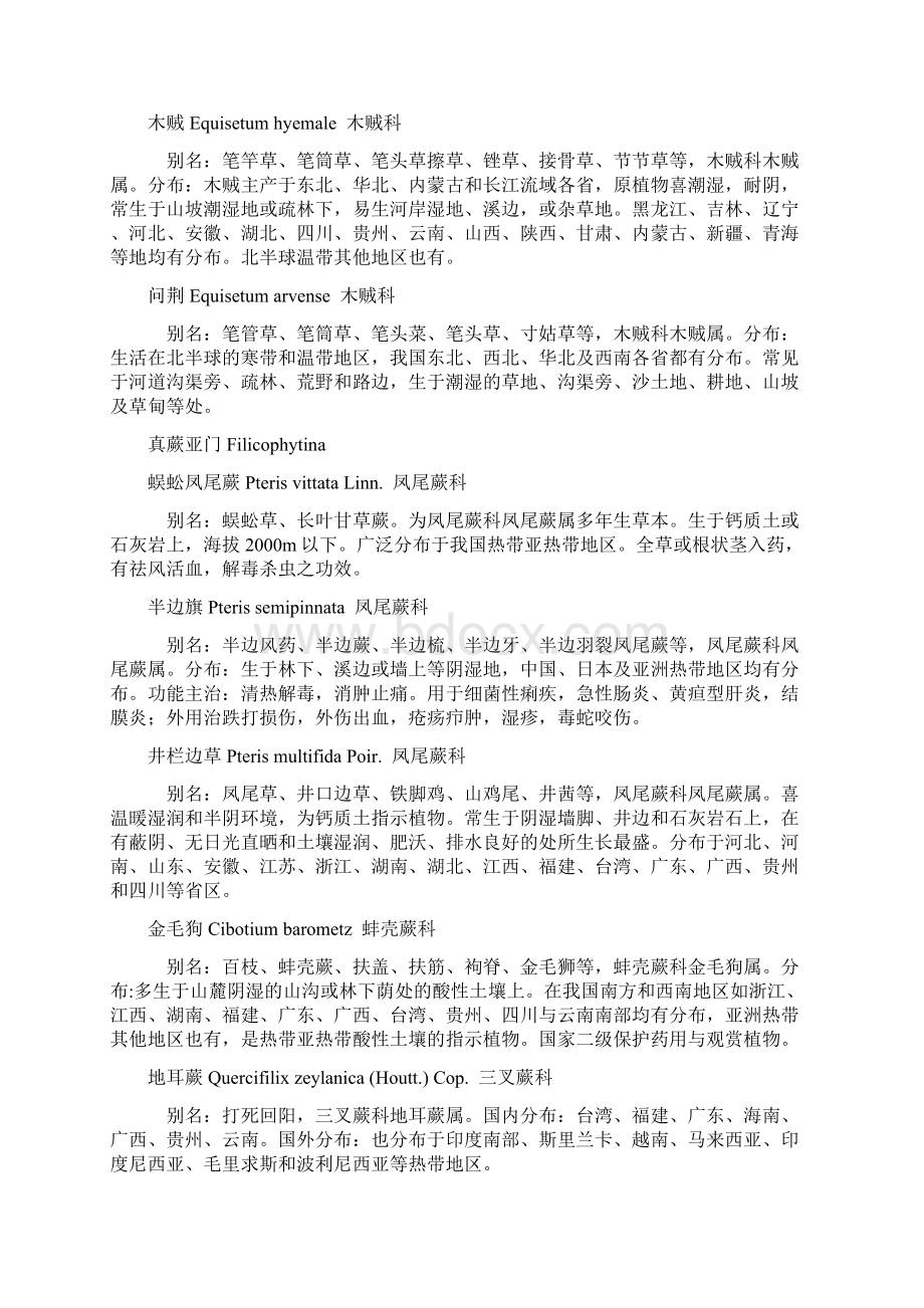 常见蕨类植物图鉴10页文档资料Word文档格式.docx_第2页