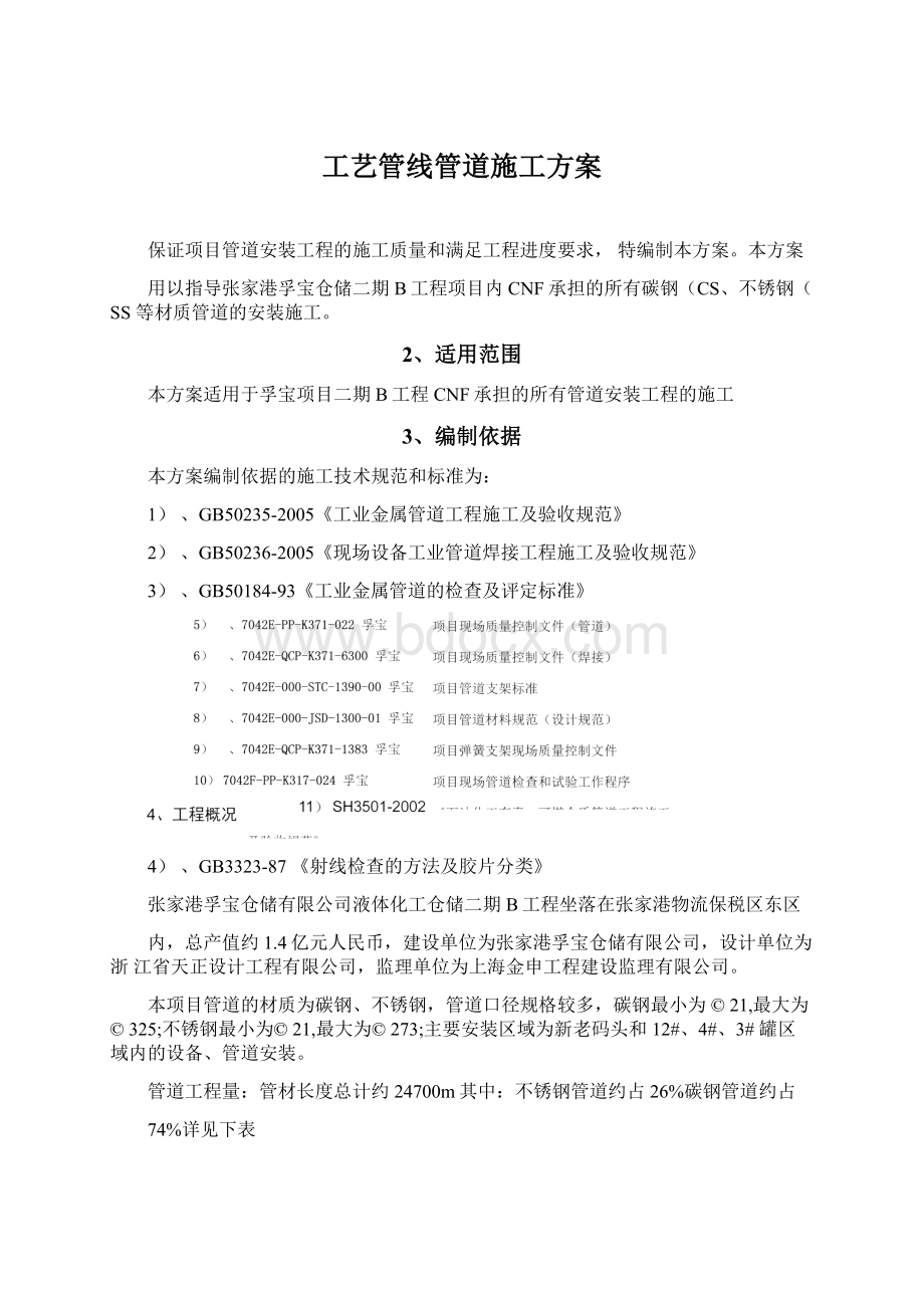 工艺管线管道施工方案.docx