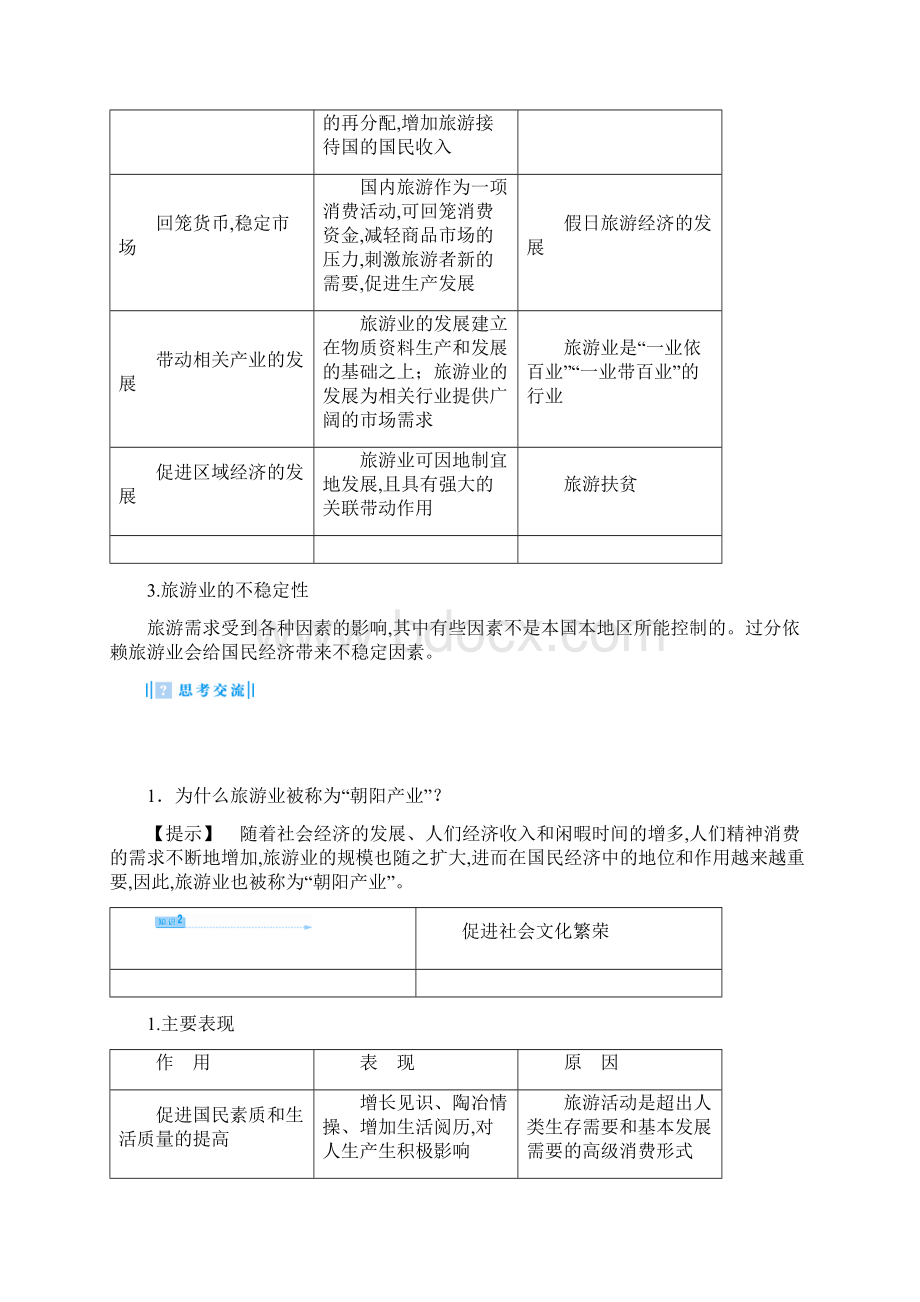 最新人教版高中地理选修3第一章第二节《现代旅游对区域发展的意义》教案Word格式文档下载.docx_第3页