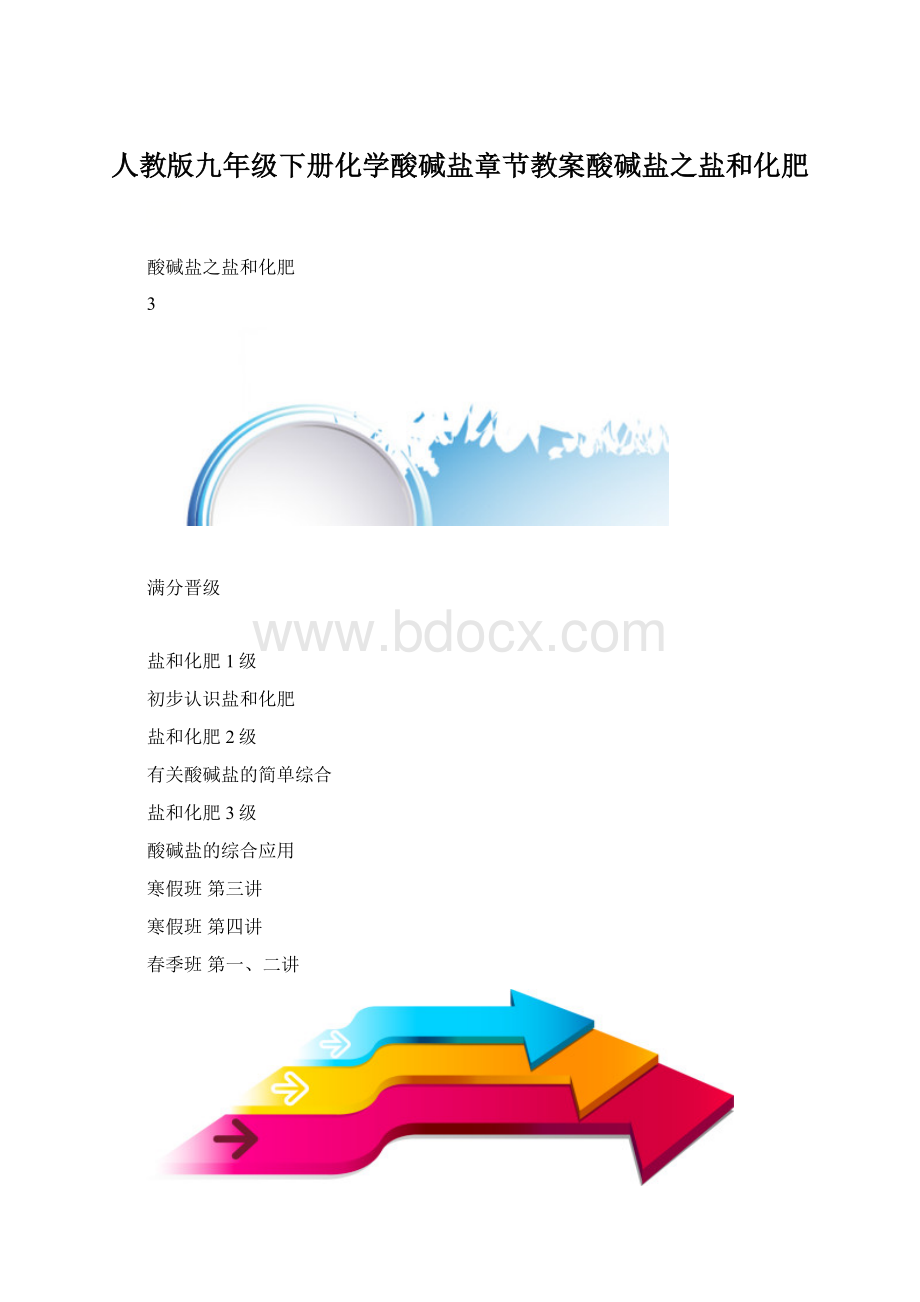 人教版九年级下册化学酸碱盐章节教案酸碱盐之盐和化肥.docx