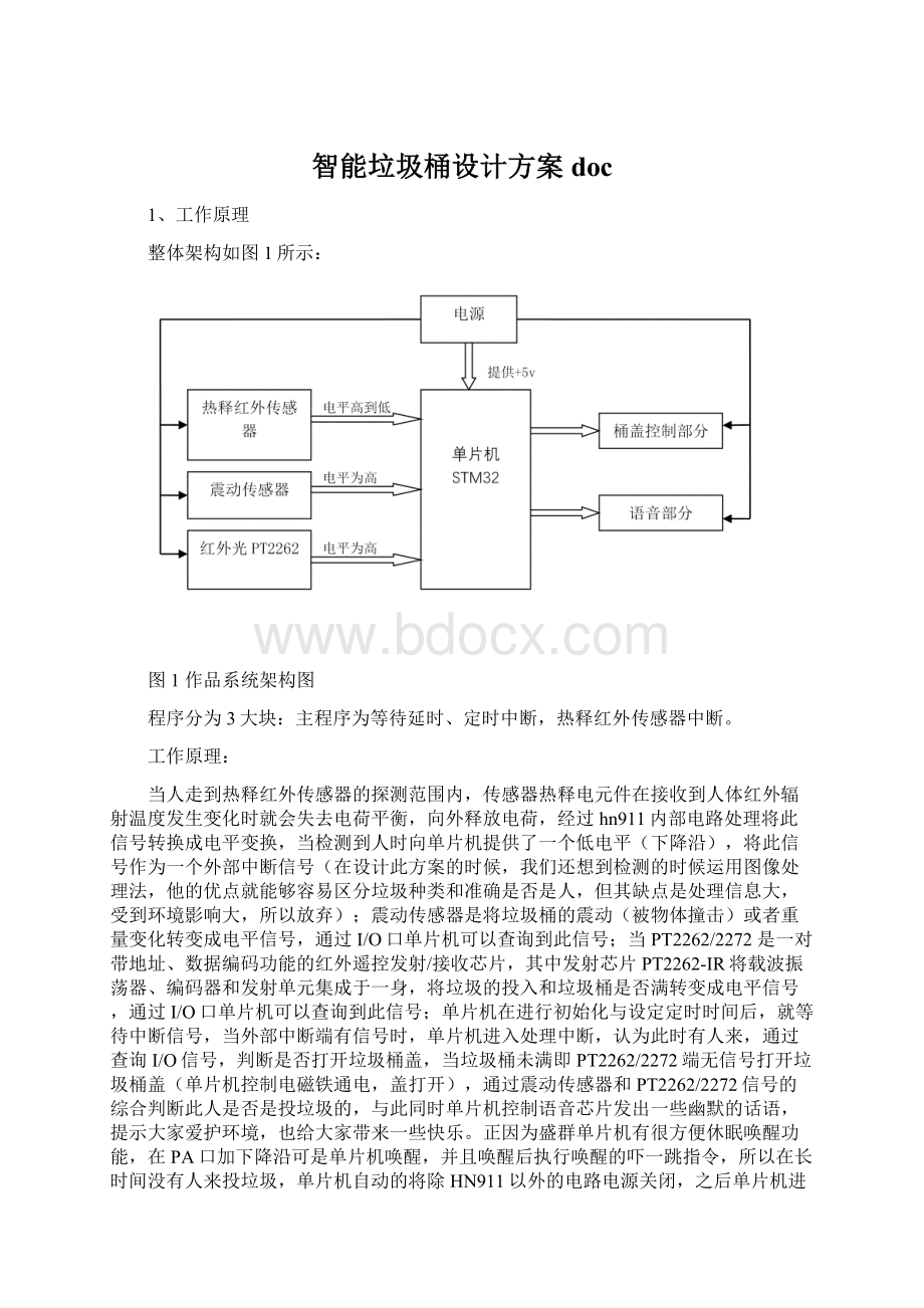 智能垃圾桶设计方案doc.docx_第1页