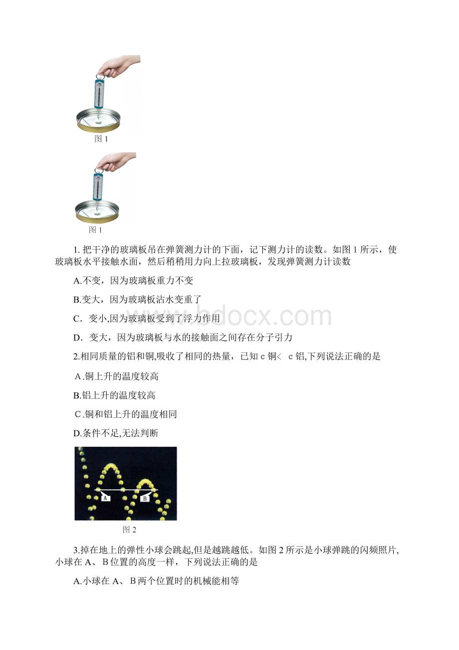 天津市东丽区届九年级物理上学期期末考试Word格式文档下载.docx_第2页