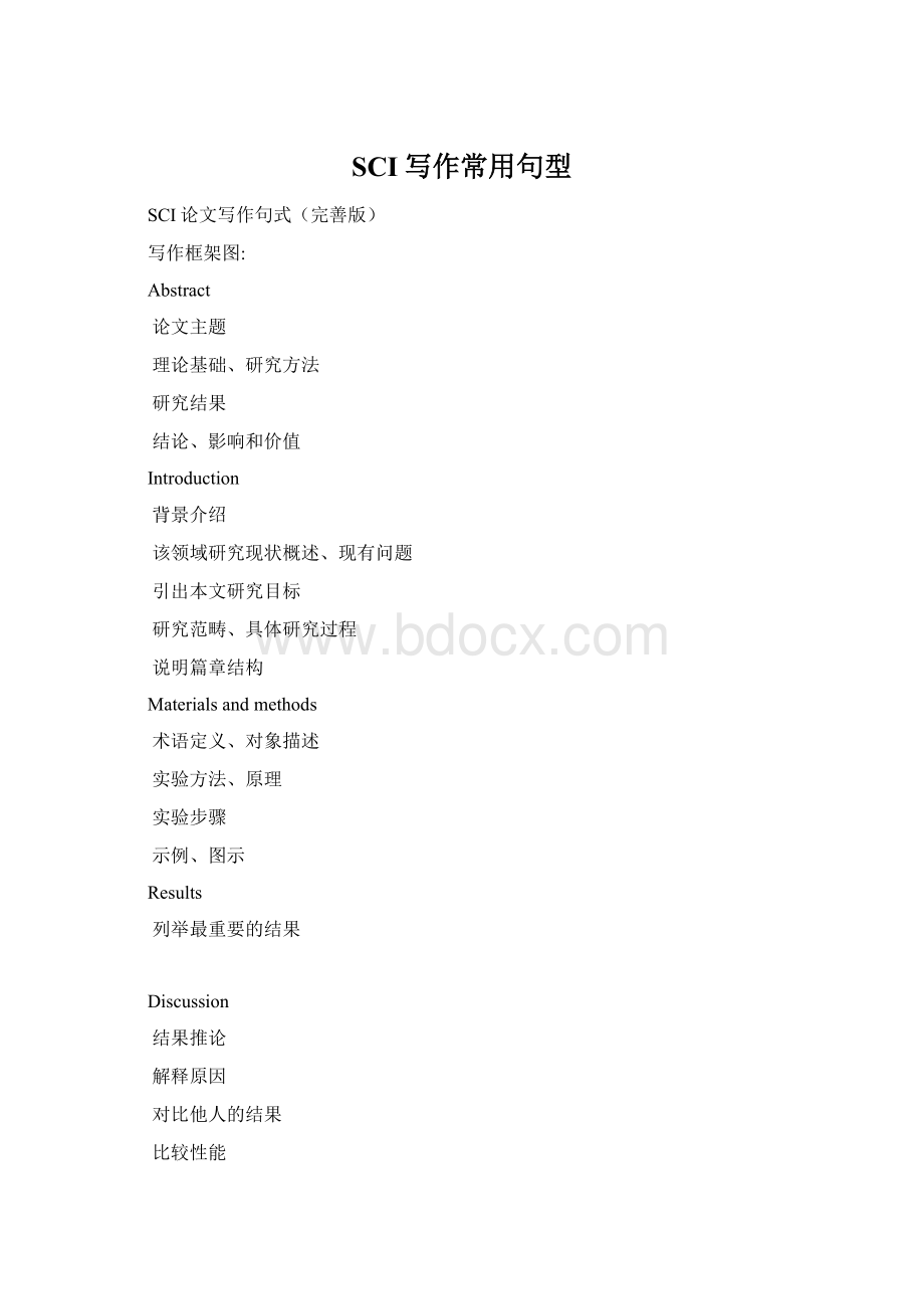 SCI写作常用句型文档格式.docx_第1页