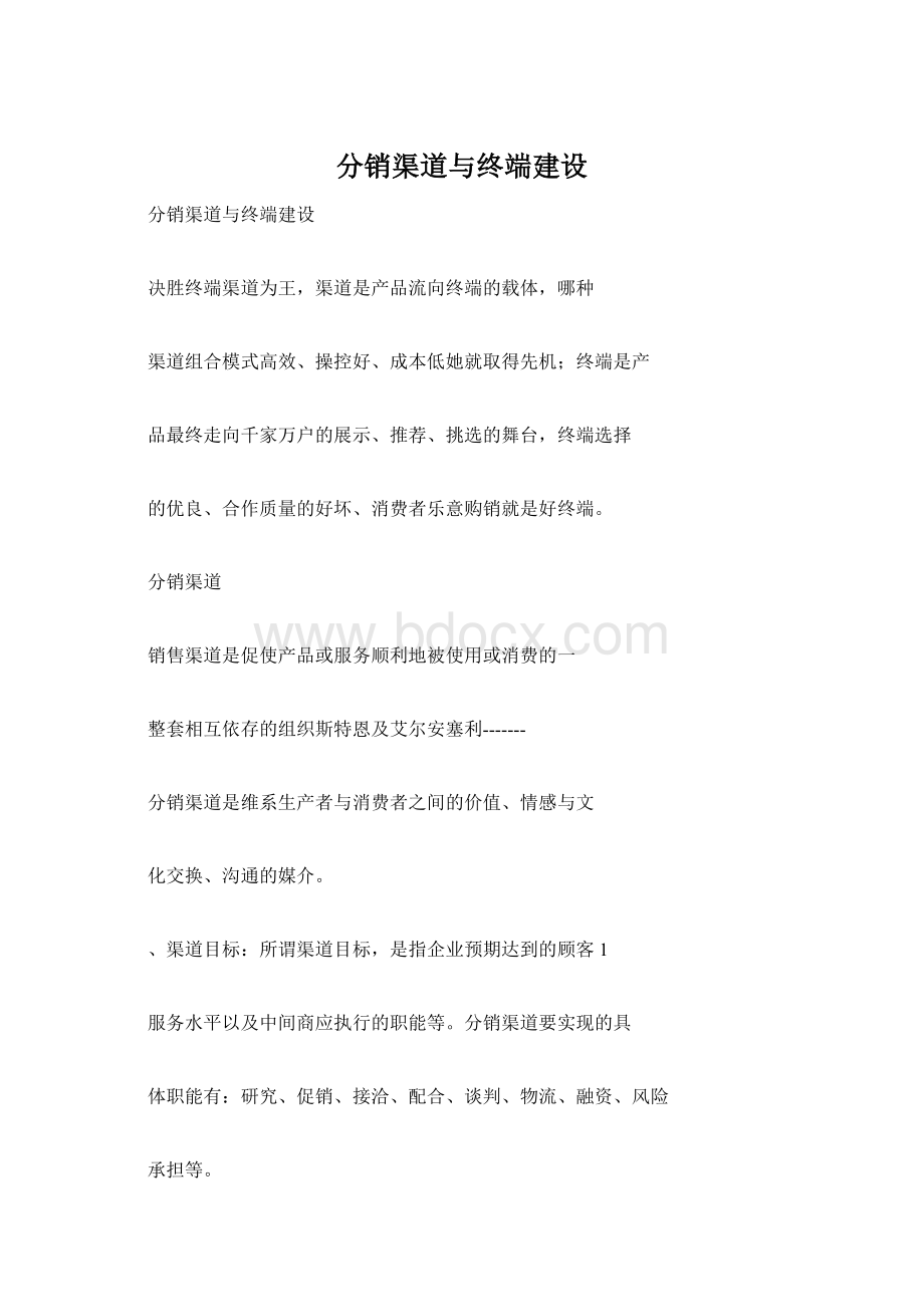 分销渠道与终端建设Word文档格式.docx