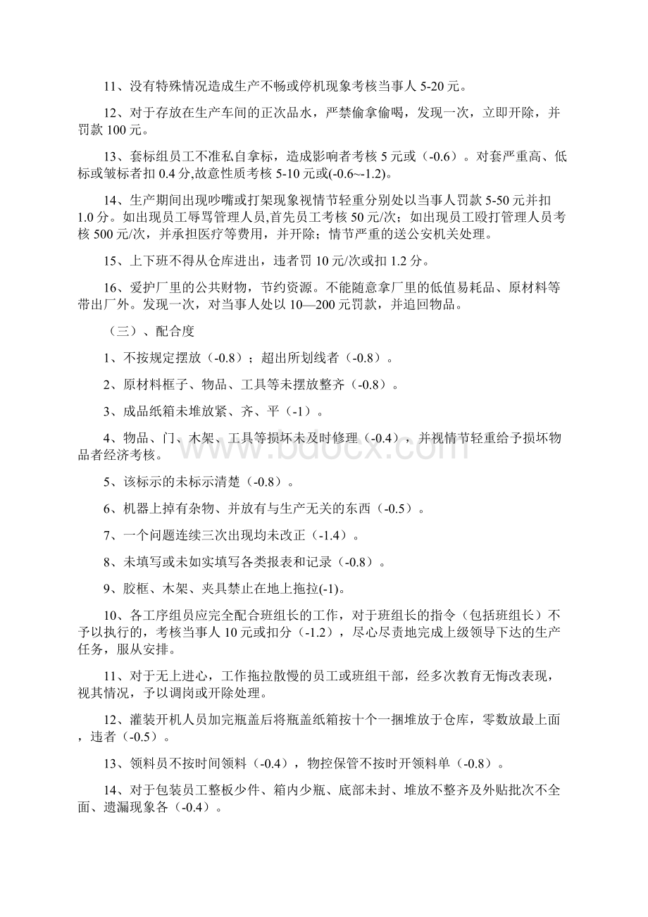 饮料食品企业质量管理考核细则文档格式.docx_第3页