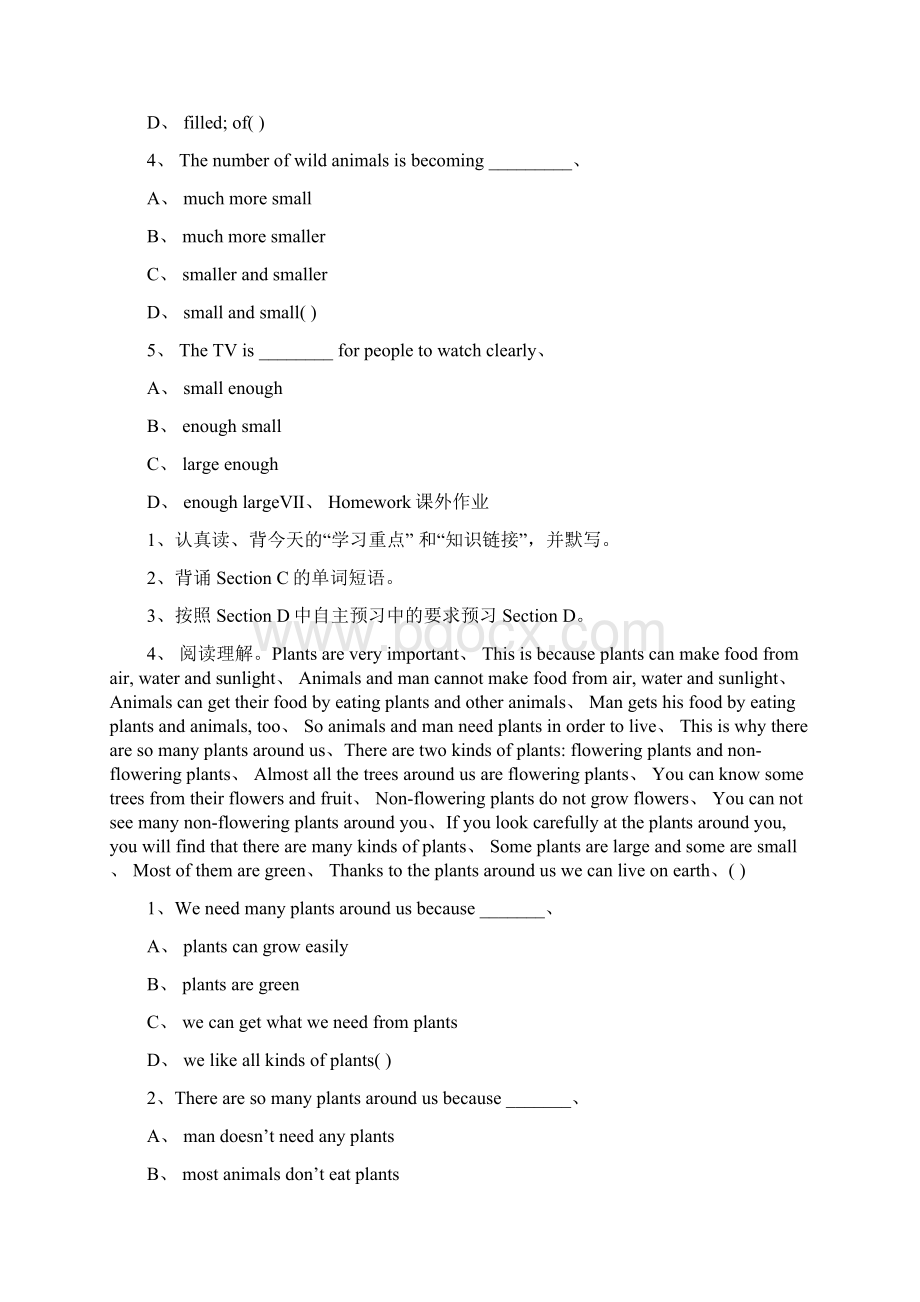 八年级英语上册《Unit 4 Topic 1 Section C Rainforests》导学案 仁爱版.docx_第3页