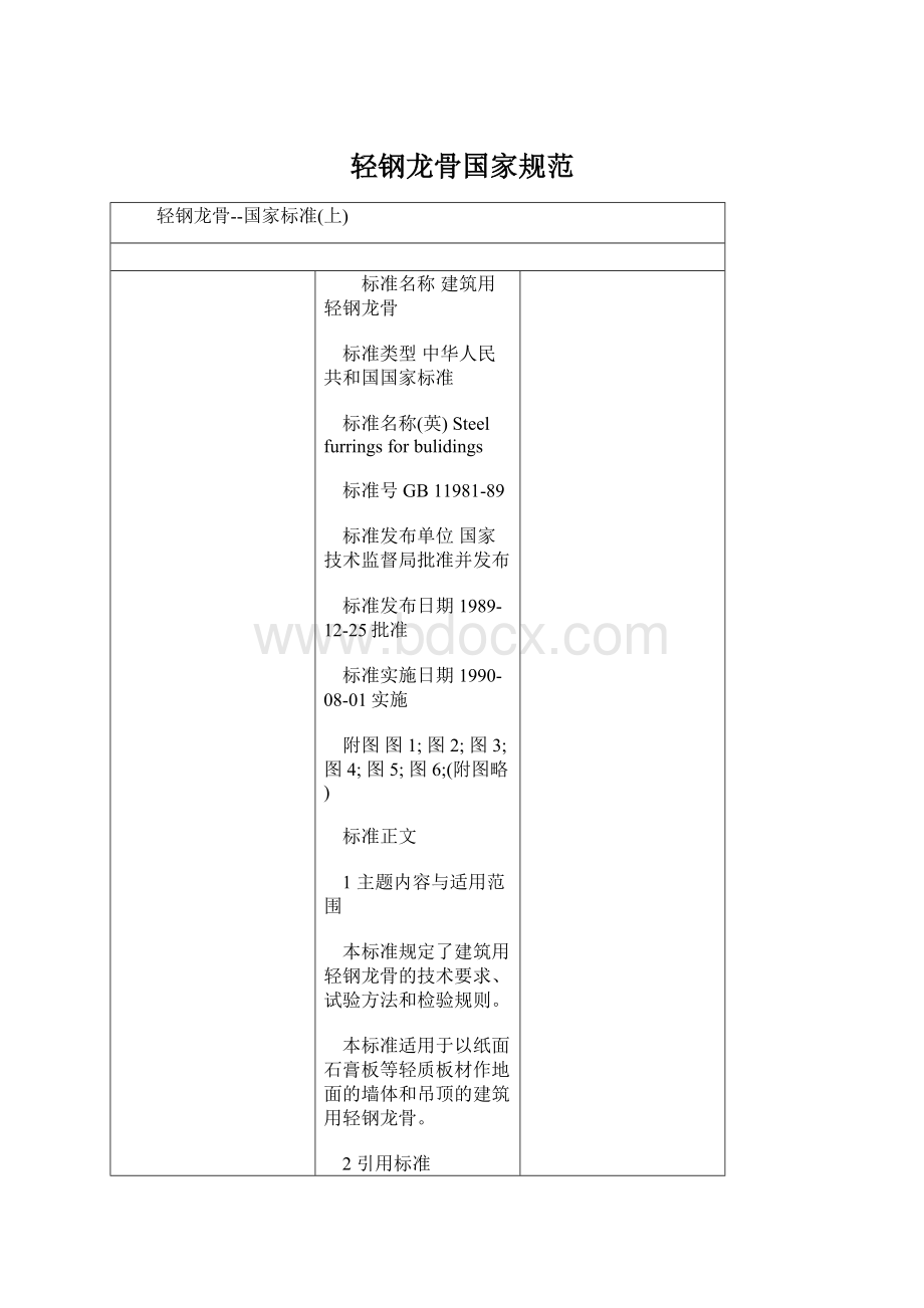 轻钢龙骨国家规范Word文档下载推荐.docx_第1页