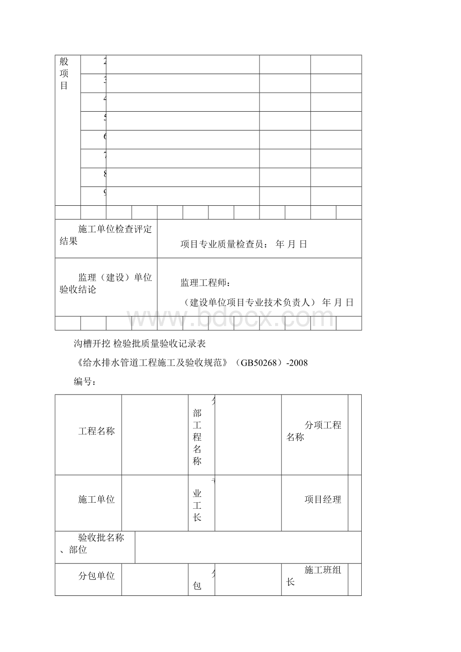 雨水管道施工工程检验批质量验收表doc 15页.docx_第2页