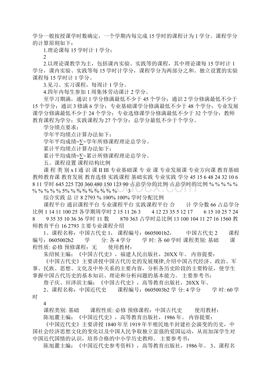 历史学专业课程设置方案Word下载.docx_第2页