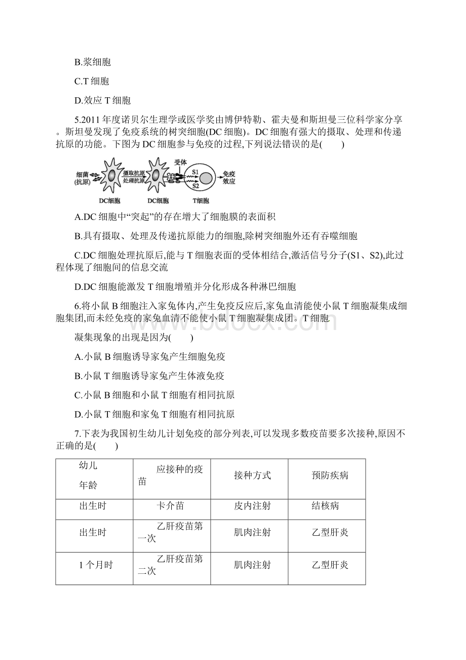 高中生物必修3课时作业1024 免疫调节.docx_第2页