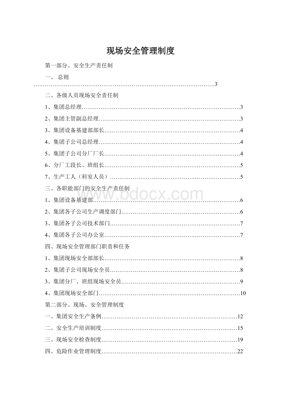 现场安全管理制度Word格式文档下载.docx