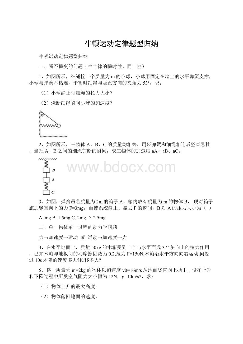 牛顿运动定律题型归纳.docx_第1页