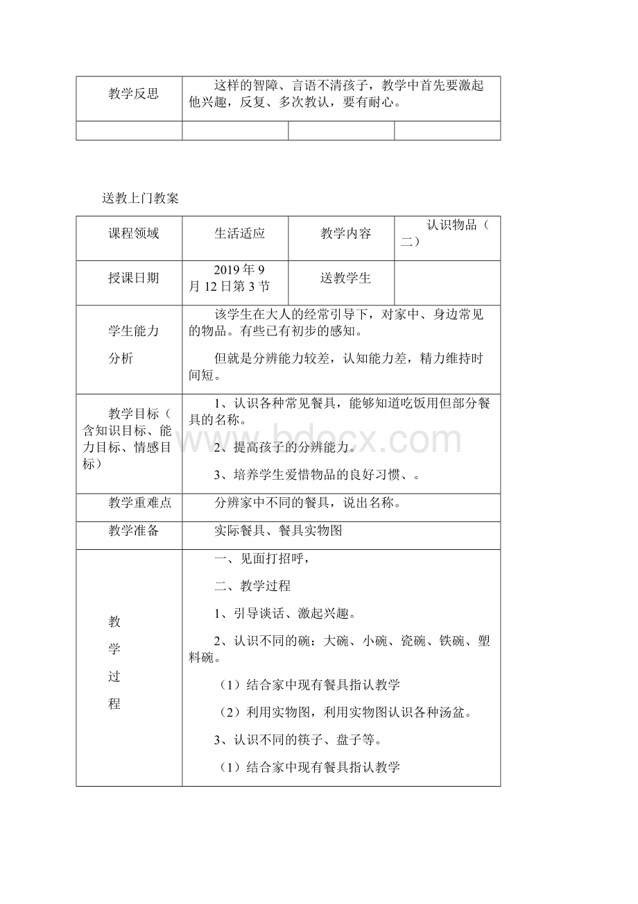 送教上门学生教案生活适应和实用语数共17篇Word格式.docx_第2页