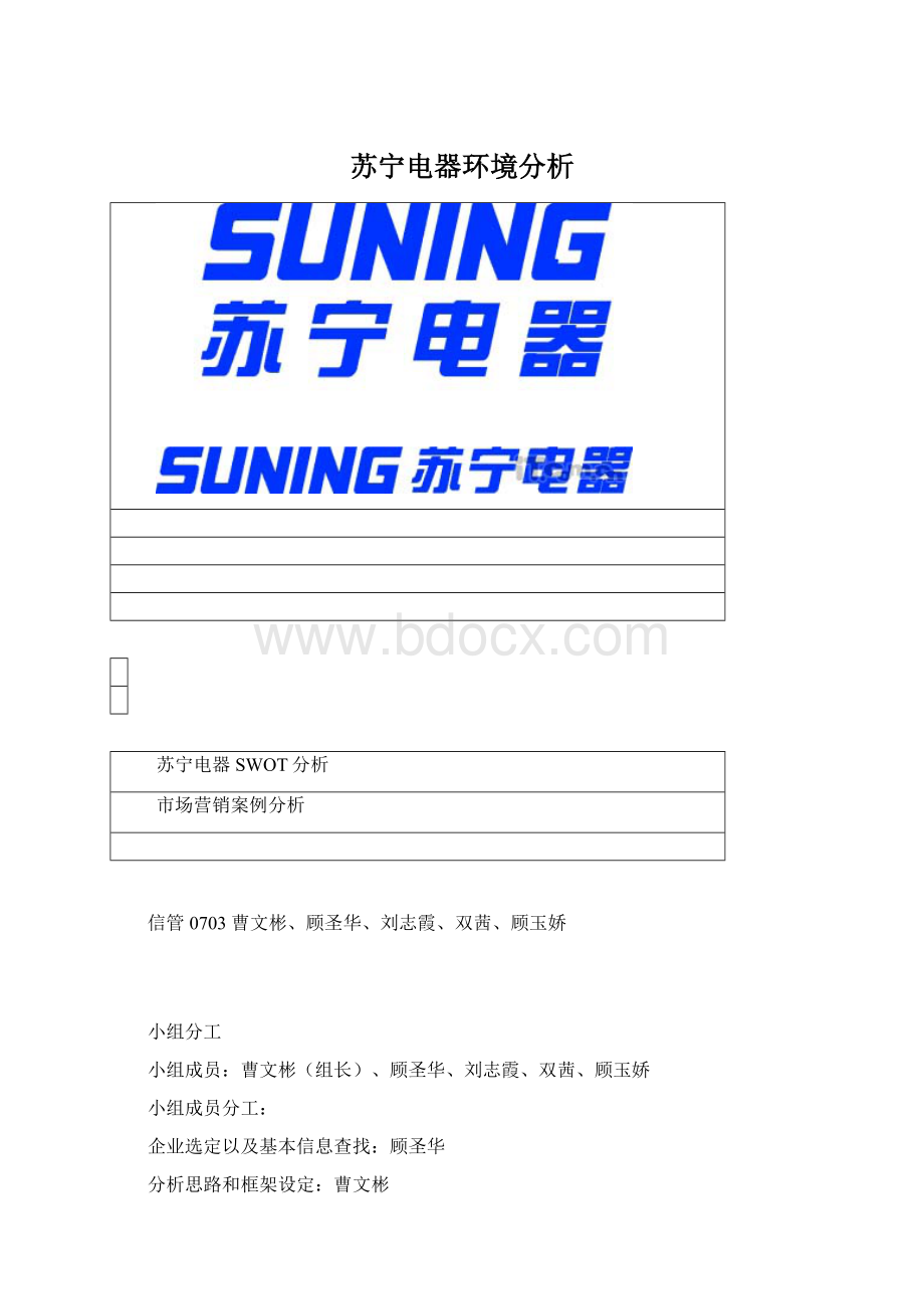 苏宁电器环境分析Word文档格式.docx_第1页