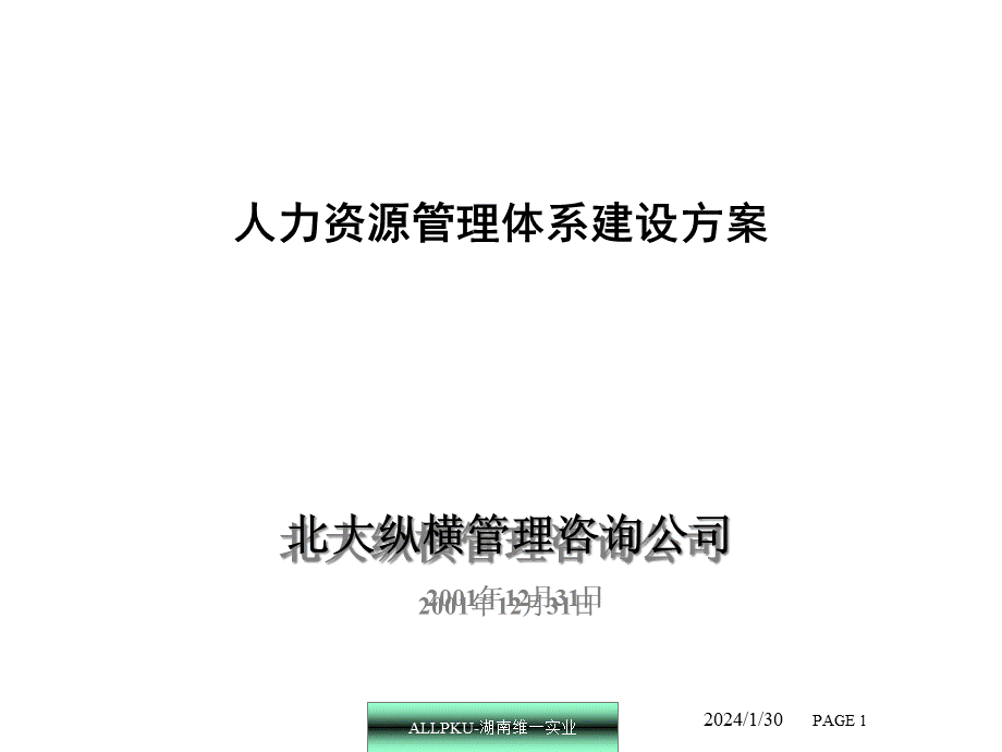 北大纵横湖南维一人力资源体系建设方案.pptx