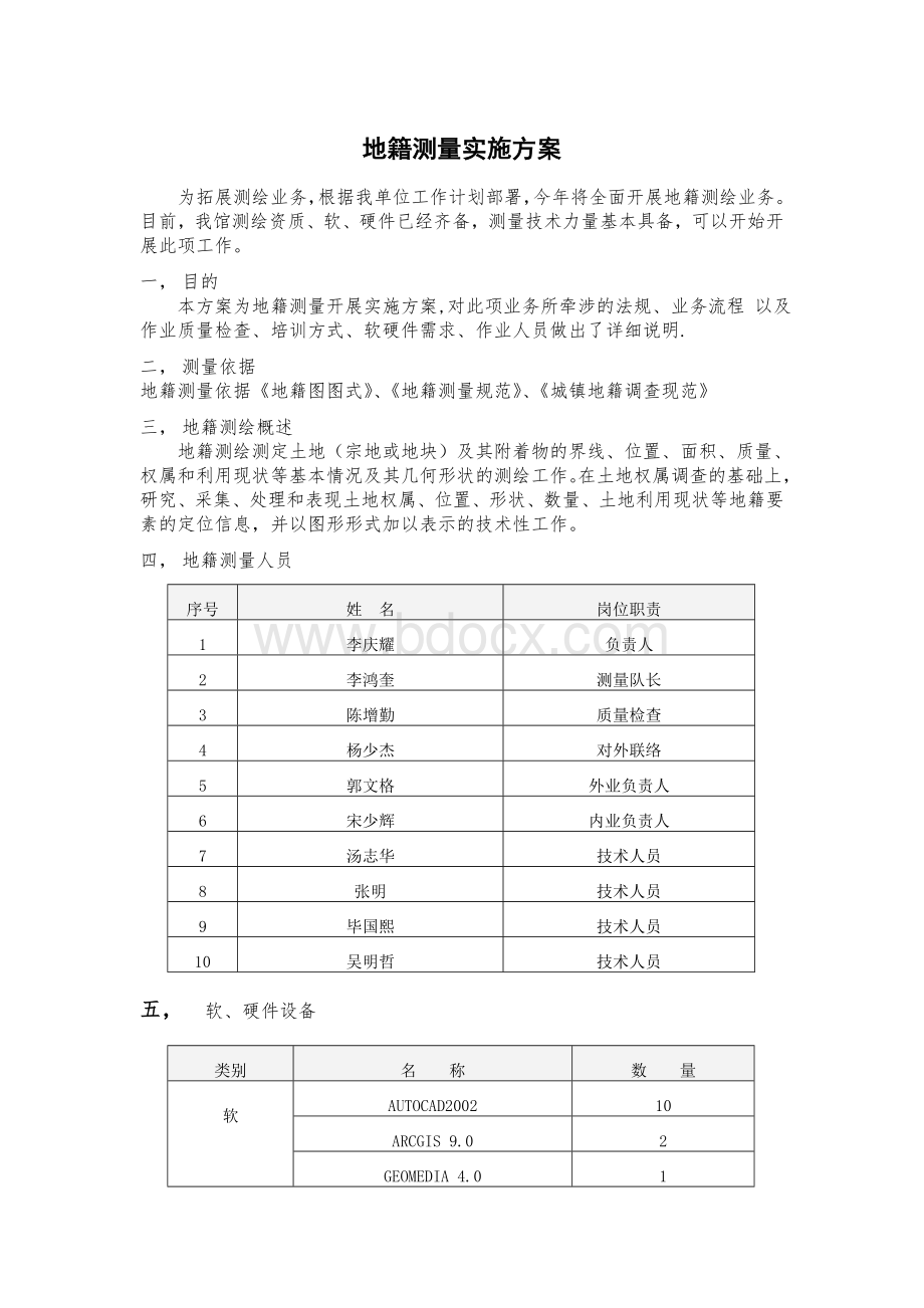 地籍测量实施方案..doc