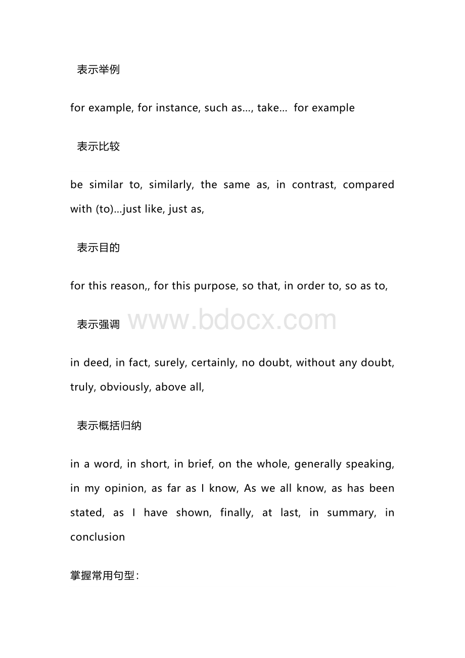 高中复习资料：英语作文的连接词 、常用句型.docx_第3页