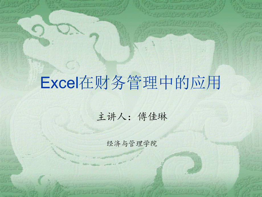 excel在财务管理中的应用-财务实习.pptx