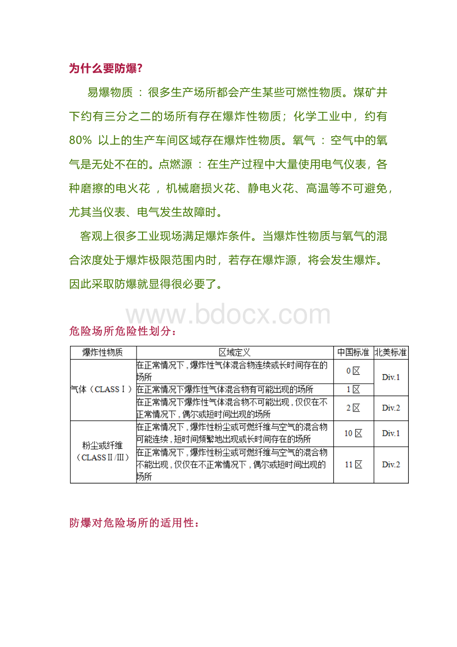 安全培训资料：防爆等级的划分标准.docx_第1页