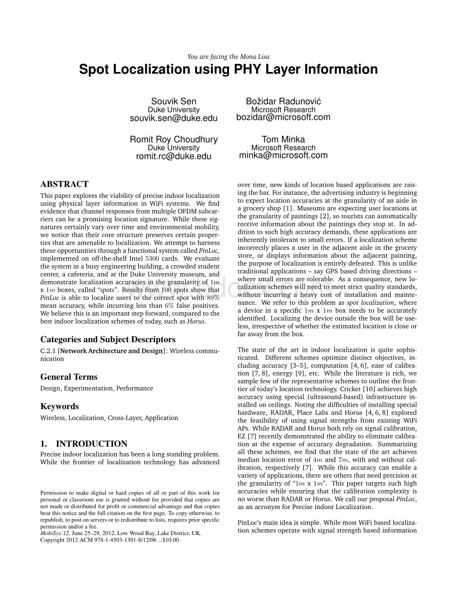 You are facing the Mona Lisa_ Spot localization using PHY layer information（您正在面对使用PHY层信息的Mona Lisa_ Spot本地化）.pdf