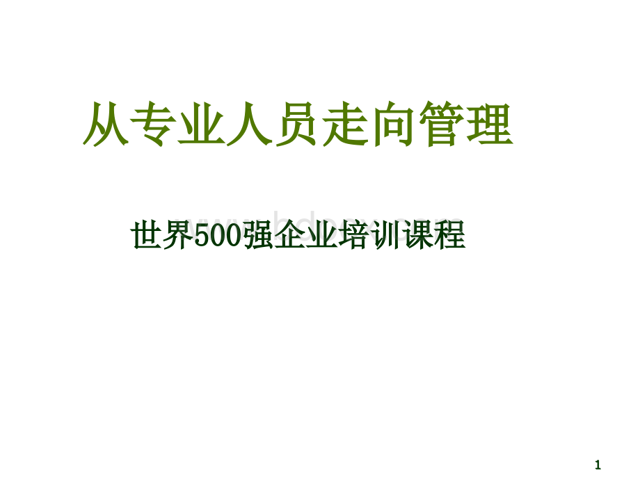 从专业人员走向管理(世界500强企业培训课程.pptx