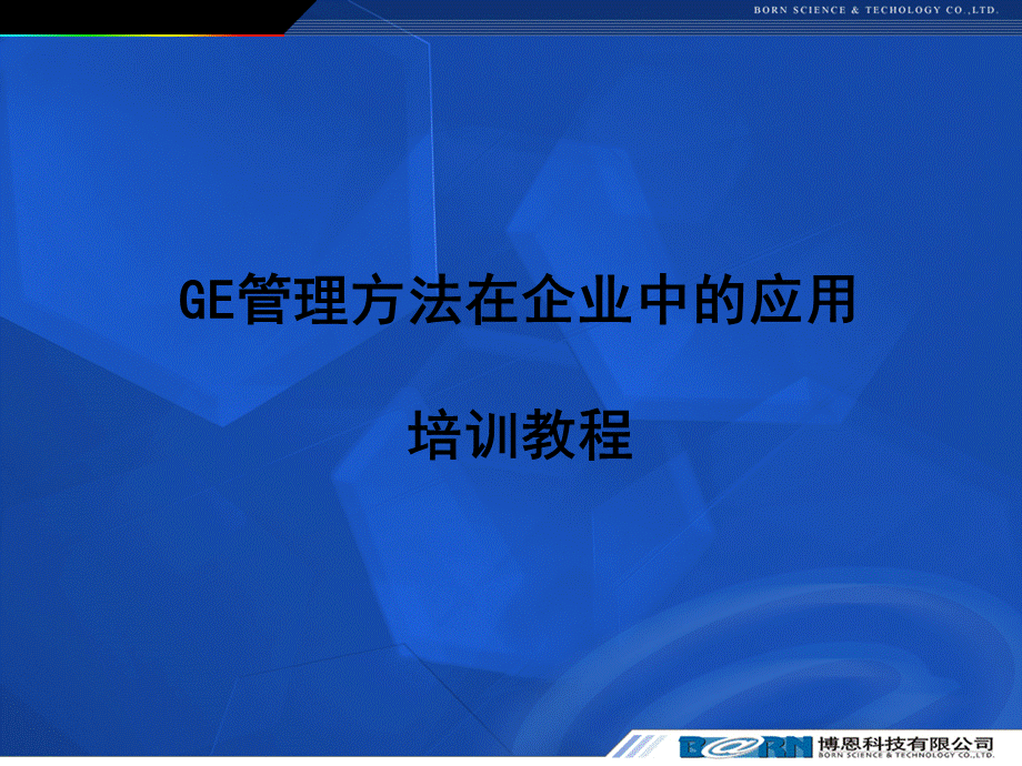 GE管理方法在企业中的应用教程.pptx