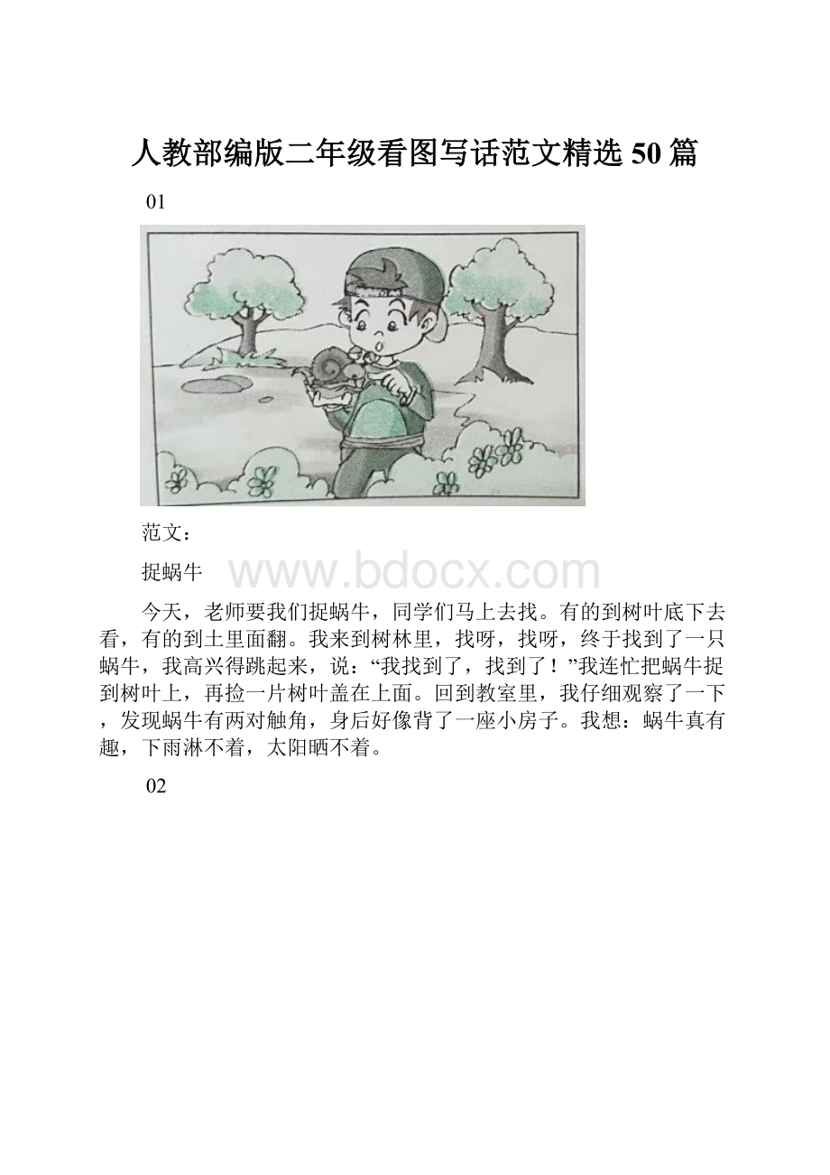 人教部编版二年级看图写话范文精选50篇Word文档格式.docx