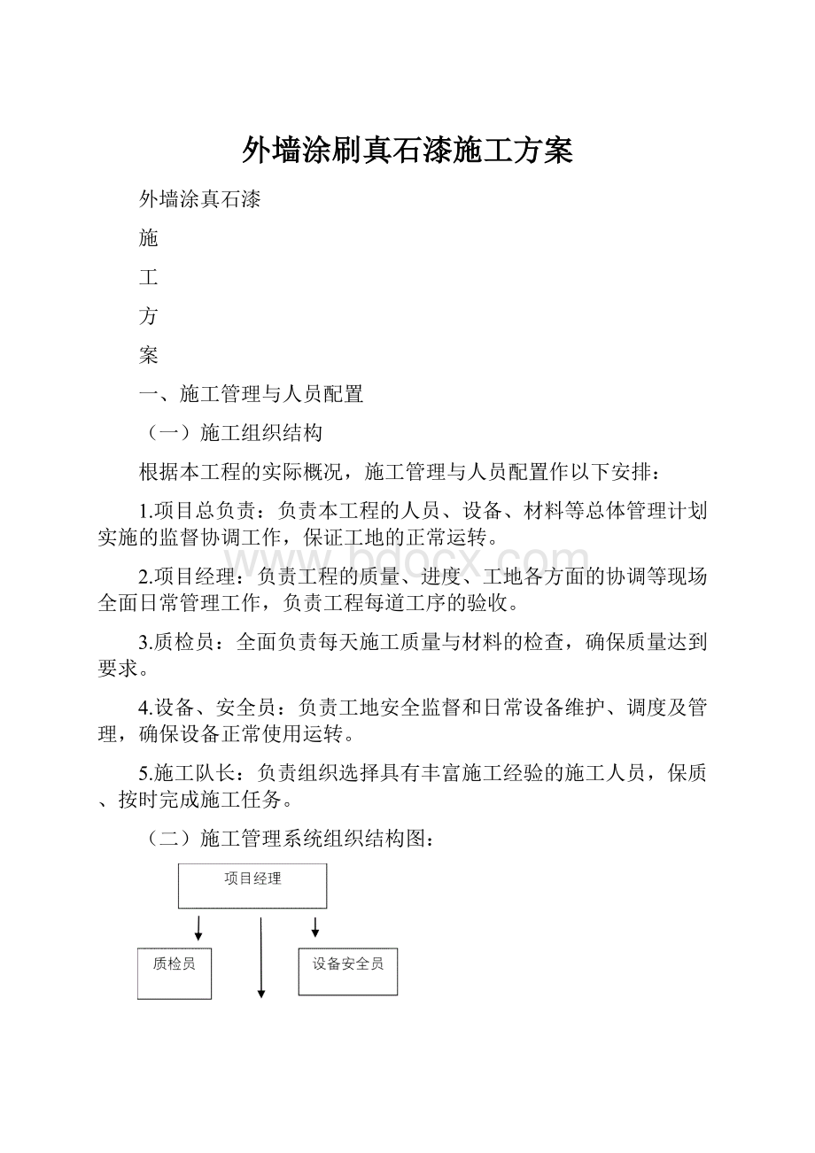 外墙涂刷真石漆施工方案Word文档下载推荐.docx