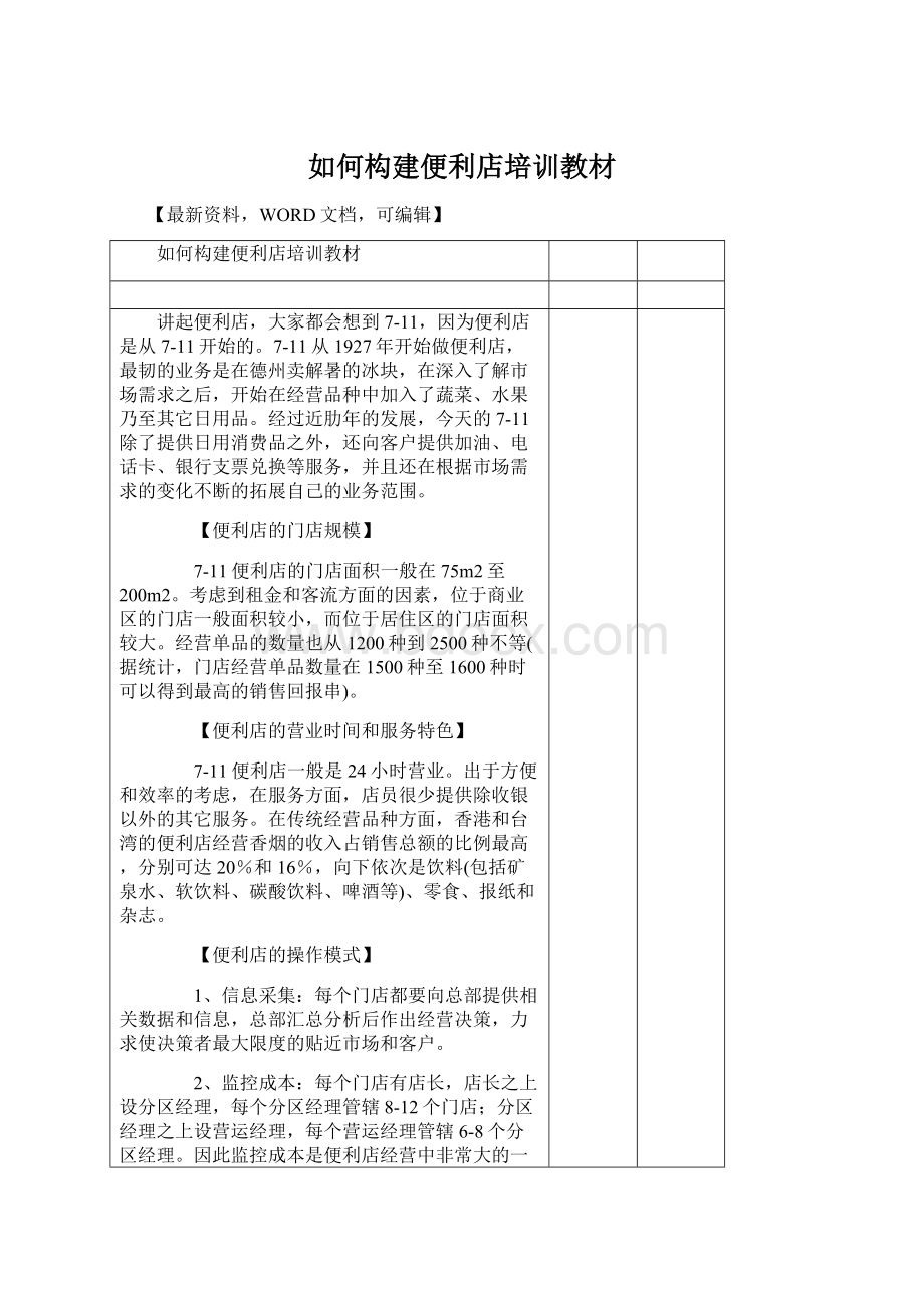 如何构建便利店培训教材文档格式.docx