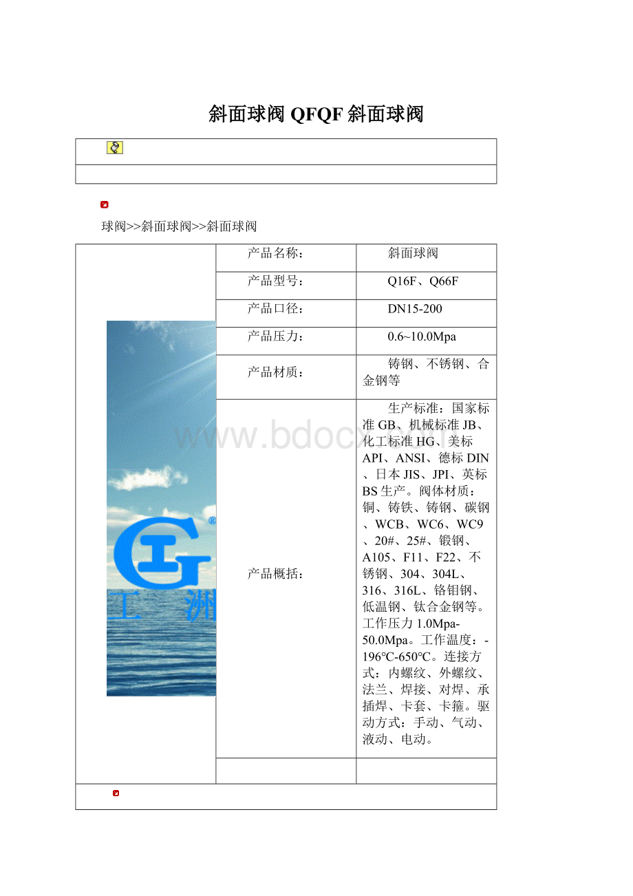 斜面球阀QFQF斜面球阀.docx