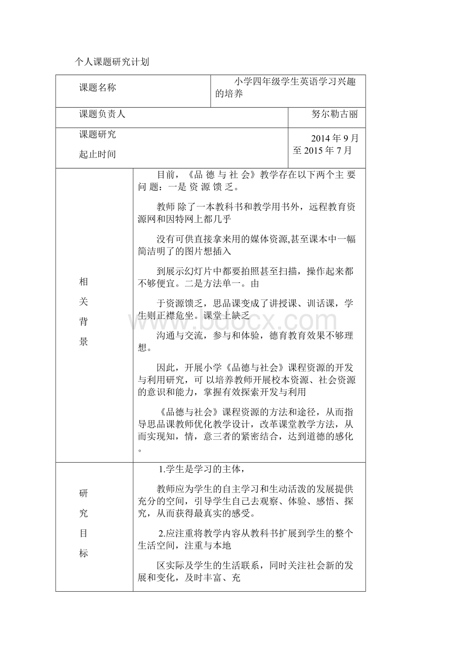 教师个人课题研究申请表研究计划文档格式.docx_第3页